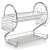 Two tier dish drying rack, stainless steel, with cutlery holder and cup holder