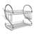 Two tier dish drying rack, stainless steel, with cutlery holder and cup holder