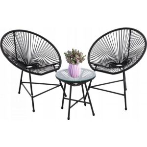 Kerti bútor garnitúra 2 szék + asztal - feket 139949062 - Ramiz