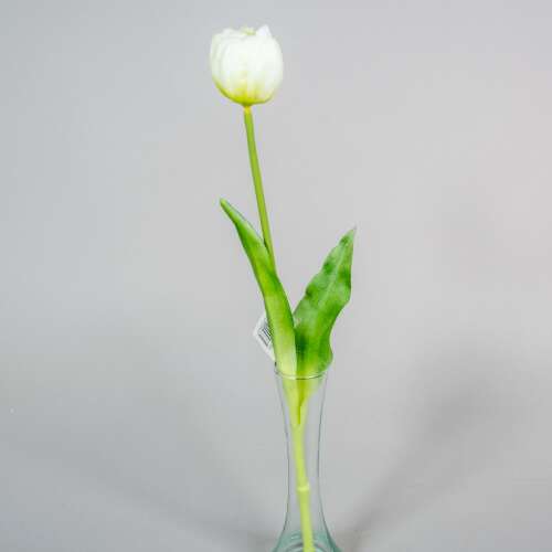 Tulipán szilikon extra minőségű gumi élethű 1 szálas 40cm #fehér