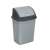 Coș de gunoi din plastic gri, 16 litri, cu capac basculant