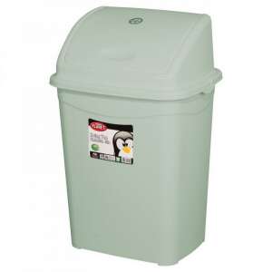 16 liter plastic swing lid trash can, grey, Planet brand - Trash can