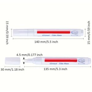 SIKS ceruzajelölő fugákhoz, csempékhez és csempékhez, tartós, gyorsan száradó, cserélhető hegy, vízálló, penész elleni védelem, könnyen használható, fehér 136259543 - Marker