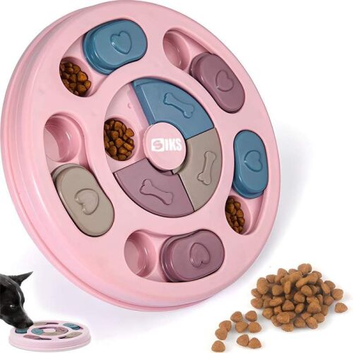SIKS lassú etetőtál kutyáknak és macskáknak, kirakós minta, elősegíti a lassú etetést és a mentális stimulációt, 14 etetési zóna, csúszásmentes, harapásálló, emésztési zavarok megelőzése, kön