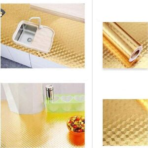 SIKS öntapadó fólia konyhai használatra, alumínium, tekercs, 60 cm x 3 m, arany 136257742 - Textil méteráru