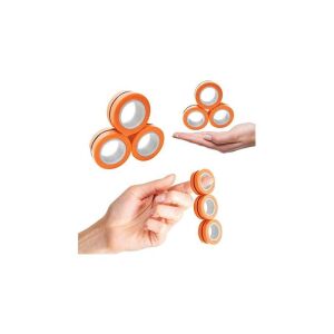 Siks anti-stressz játékkészlet, 3 db mágnesgyűrű, nyugtató hatású, stresszoldó, gyerekeknek és felnőtteknek is alkalmas, narancssárga 136261084 - Stresszlabda