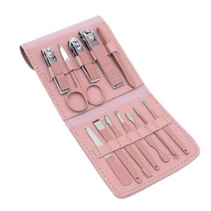 SIKS Manikűr készlet, 12 db rozsdamentes acél eszközzel, rózsaszín 145692822 - Manikűrkészlet