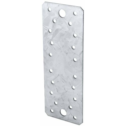 Fém lemez fához való rögzítéshez, lyukakkal, 204x90x2 mm - EvoTools