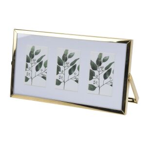 Zlatý kovový rám na fotografie s 3 otvormi, ideálny na zobrazenie vašich obľúbených spomienok - Rámy na obrazy