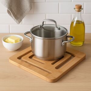 Stojak na gorące garnki z bambusa – 20x20x1 cm, Excellent Houseware 132094400 - Podstawka