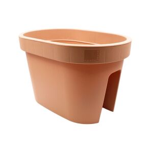 Balkonkasten, ovales Design, terrakottafarben, 26x39,5x24 cm