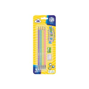 HB Pastellbleistift mit Messbecher, 4 Stück, Radiergummi und Temp. ASTRA 130004042 - Stifte & Bleistift-Sets