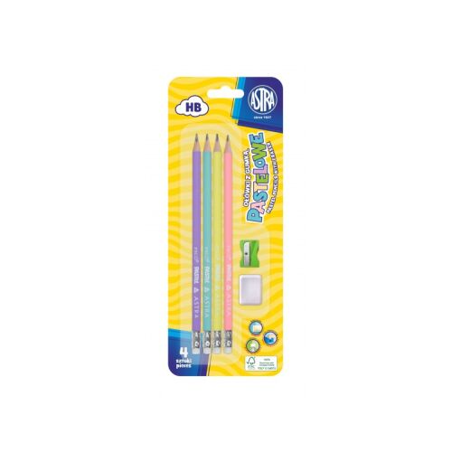 HB Pastellbleistift mit Messbecher, 4 Stück, Radiergummi und Temp. ASTRA 130004042