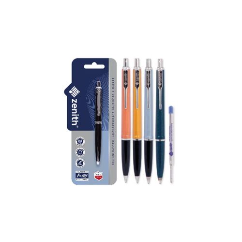 Zenith, Kék golyóstoll 0,8mm + utántöltő, buborékcsomagolás, 4570121 130004253