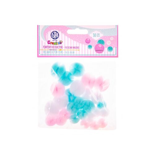 CREATIVO Silone POMPOM golyók PASTEL DREAM, 30 db, kézműves kellékek - Játékkészítő alapanyag