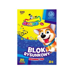 ASTRINO Sketchbook / vázlatfüzet A4, 20 lap 100g/m2, motívumkeverék, 106021011 130004770 - Astrino