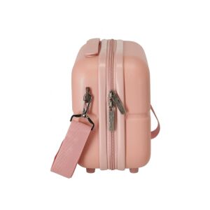 Pepe Jeans Highlight világos rózsaszín utazási kozmetikai táska, oldalnézet - Kozmetikai bőrönd