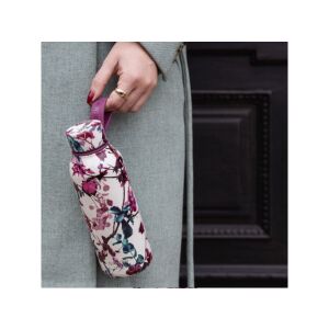 Quokka Solid rozsdamentes acél kulacs virágmintával és lila fogantyúval - Termosz és italtartó