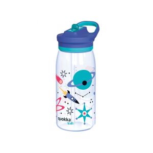 Quokka Kids Glow, Műanyag palack szívószállal Space, 580ml, 40282 130006658 - Műanyag flakon