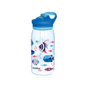 Quokka Kids Glow, Műanyag palack szívószállal Sea Life, 580ml, 40280 130006668 - Műanyag flakon