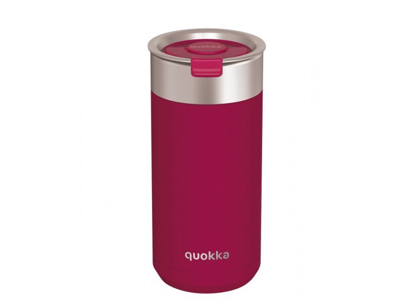 Quokka Boost Kaffeebecher, Thermobecher aus Edelstahl mit Teesieb, 400 ml, kastanienbraun