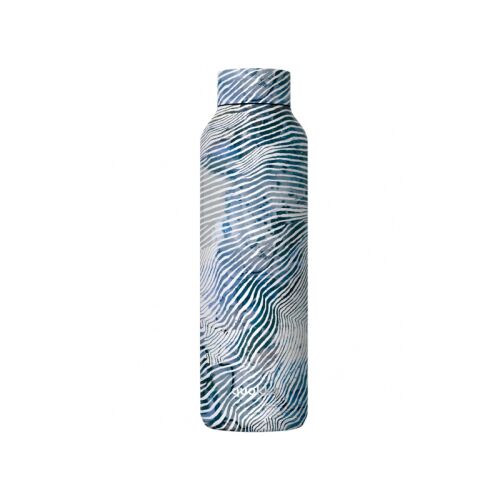 Quokka Solid 850ml rozsdamentes acél kulacs kék-fehér hullám mintával - Kulacs