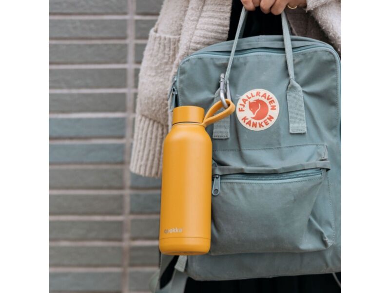 Quokka Solid With Strap - Butelka termiczna ze stali nierdzewnej 510 ml z paskiem (Mustard)