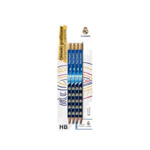 Dreieckiger Bleistift mit Radiergummi HB Real Madrid 4 Stück ASTRA 130007134 - Stifte & Bleistift-Sets
