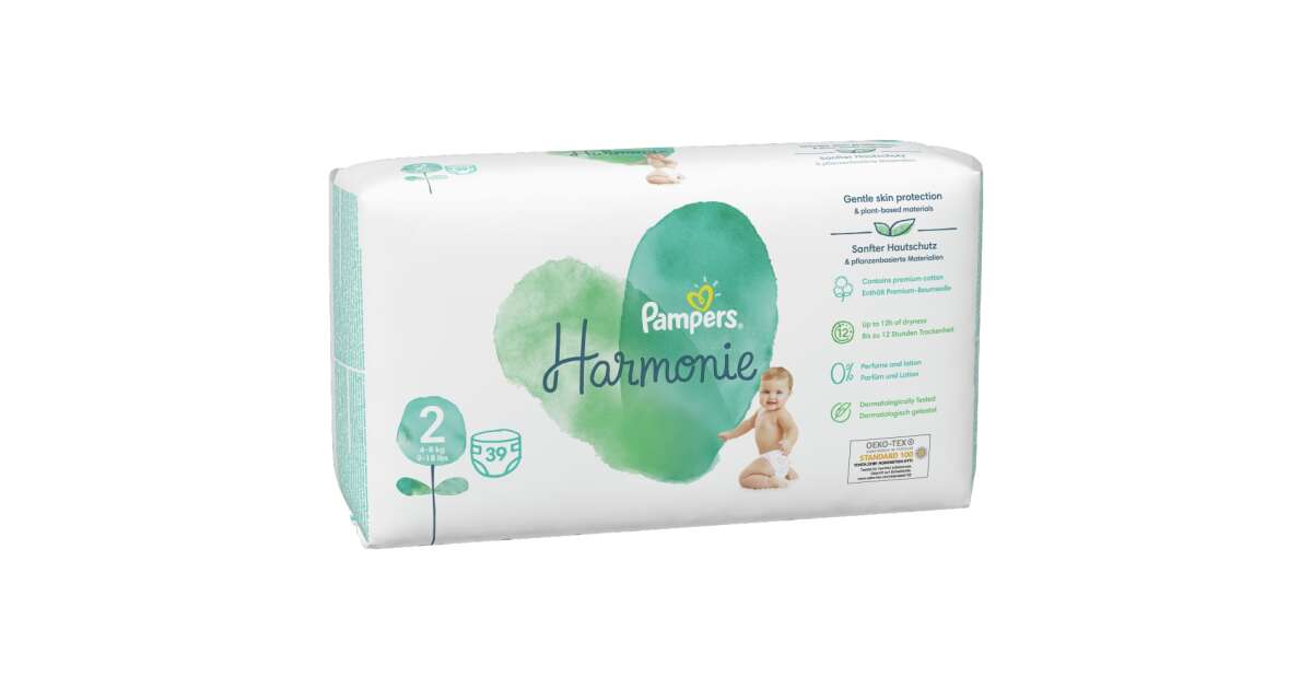 Couches Harmonie new baby T2 / 4-8 kg, Pampers (x 48)