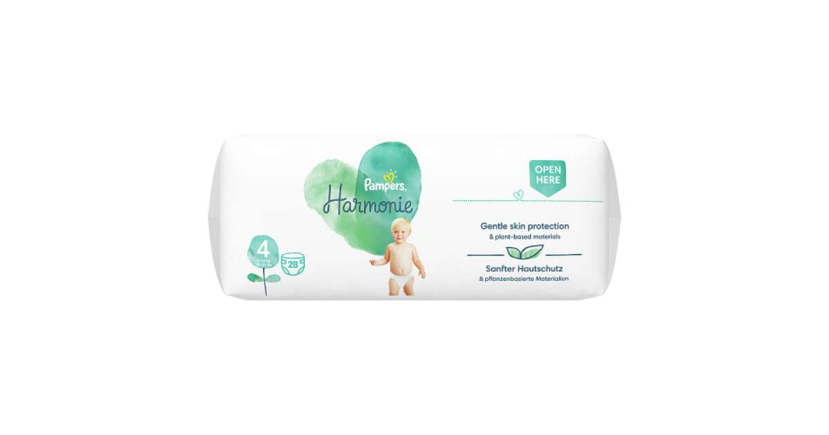 Pampers Harmonie Baby Diapers, No 4, 9-14kg, 28 Diapers. - Babyboum