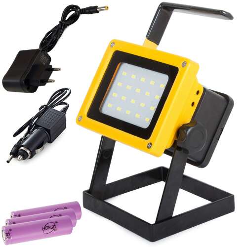 Halogen lamp, portable LED work light with chargers and batteries