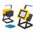 Two 100W rechargeable LED work lights with 20 SMD LEDs, 3 x 18650 batteries, AC and car charger