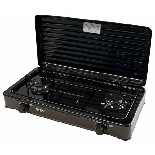 MPM SMILE-KN-02/1KB Gázrezsó, 57 cm, 2 főzőzóna, Fekete