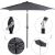 Collage of Springos graphite grey garden umbrella details