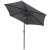 Angled view of Springos graphite grey garden umbrella