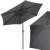 Springos 260cm graphite grey garden umbrella angled view