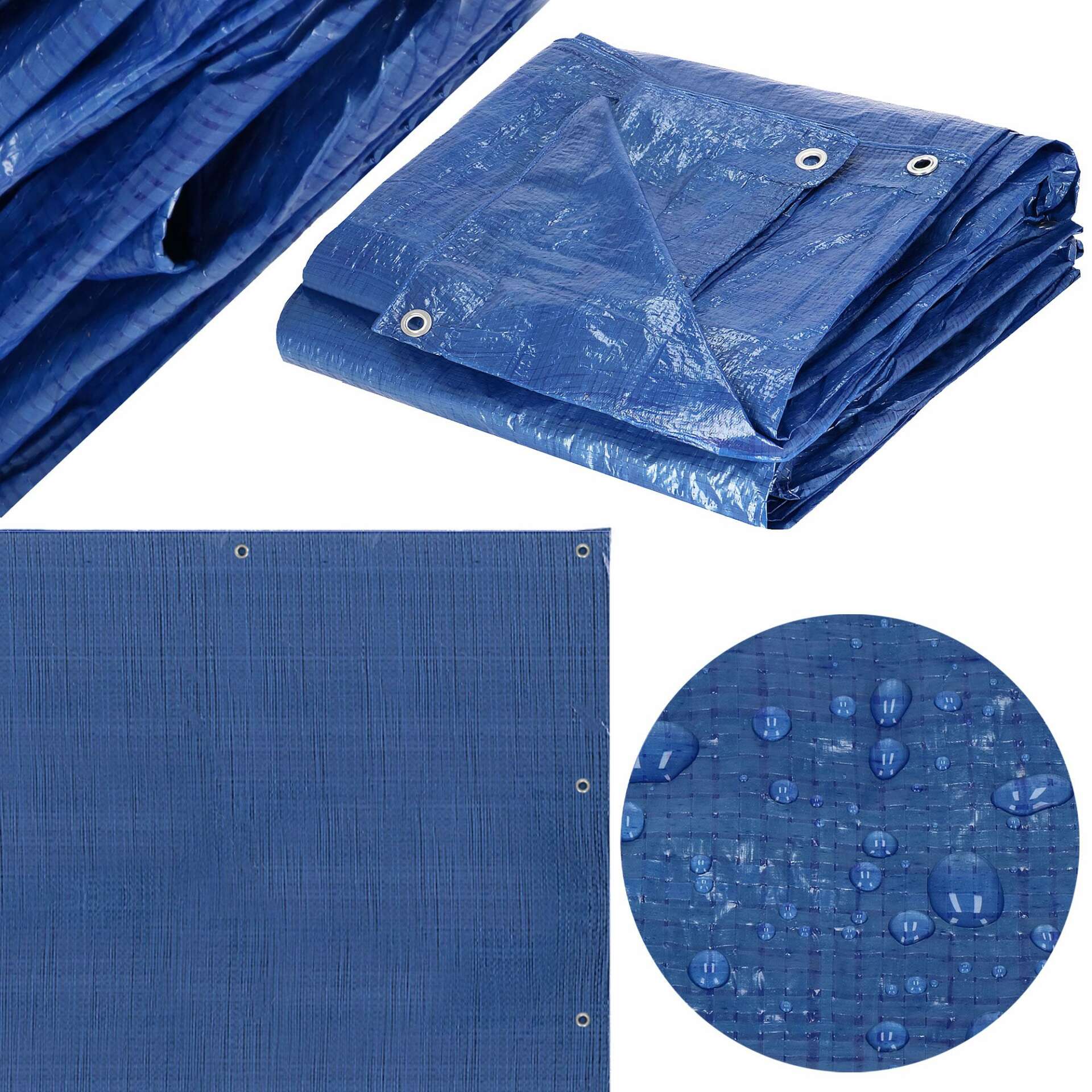 2x3m Kék Vízálló Ponyva - UV Védelemmel - 60g/m²