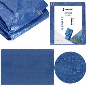 Springos blue tarp collage, waterproof and durable cover - Garden tarp