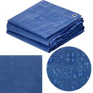 Blue waterproof tarp, 4x4 meters, 60g/m², UV protection, Springos - Garden tarp