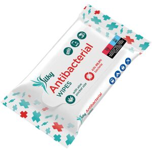Silky Antibakteriális Törlőkendő, 25 darabos csomag, zsebméret, elpusztítja a baktériumok 99,9%-át - Kéztisztító