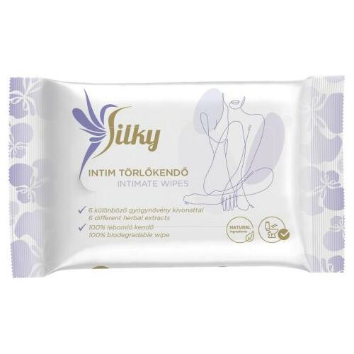 Silky Intim Törlőkendő, gyengéd és lebomló a női higiéniáért - Intim törlőkendő
