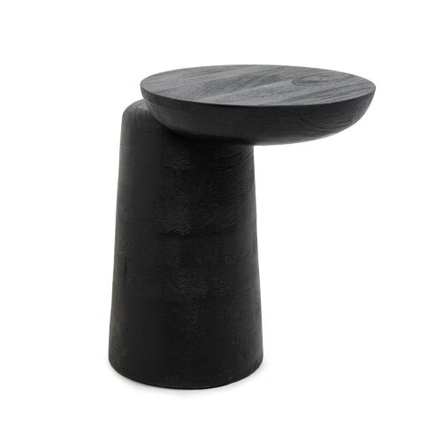 MaMaison Elias Mangófa Kisasztal Fekete Aszimmetrikus Kialakításban