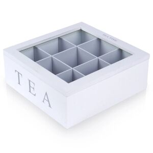 TEA  teafiltertartó doboz - 9 rekeszes - fehér