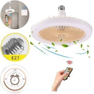E27 LED mennyezeti hűtőventilátor lámpa - 3 sebességes, távirányítóval szabályozható (THM) 130072032 - Mennyezeti ventilátor