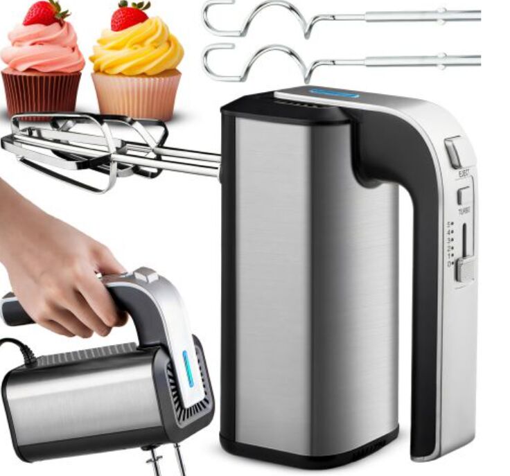 Retoo rozsdamentes acél kézi Mixer 5 sebességfokozattal 300W - Ezüst