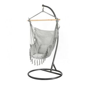 Puerto függőszék állvánnyal szürke-fekete 130077438 - Meble ogrodowe