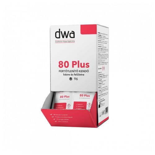 DWA 80 Plus kéz- és felületfertőtlenítő kendő 96 lap kínáló kartonban 130076982