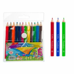 Set creioane colorate Little President, 12 bucăți, multicolor, 9 cm - Creioane colorate