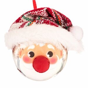 Glob Crăciun Moș Crăciun Ornament, Ornament de Crăciun cu Moș Crăciun Roșu - Decorațiuni pentru pomul de Crăciun