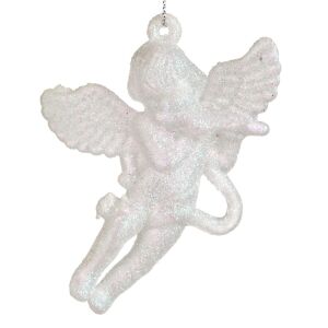 Ornament de Crăciun, înger alb cu sclipici - Decorațiuni pentru pomul de Crăciun